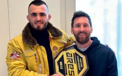 Messi recibió en su casa a «Pepi» Staropoli después de su reciente éxito en MMA