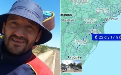 Un hincha de Boca va caminando a Río de Janeiro para ver la final de la Libertadores