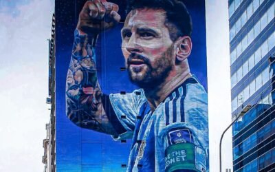 El increíble mural de Lionel Messi en plena 9 de Julio