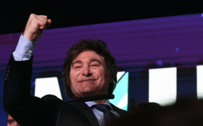 Un agricultor sembró la cara de Javier Milei en su campo