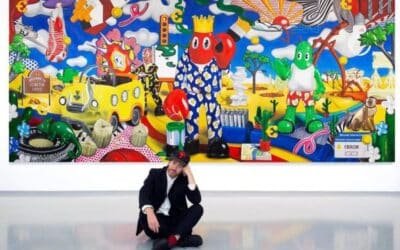 Dos campeones de la Scaloneta en una obra artística para subasta solidaria