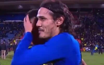 El gran gesto de Cavani con un juvenil de Almirante Brown
