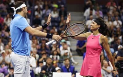 Gabriela Sabatini y Juan Martín Del Potro jugaron juntos en el Stars of the Open