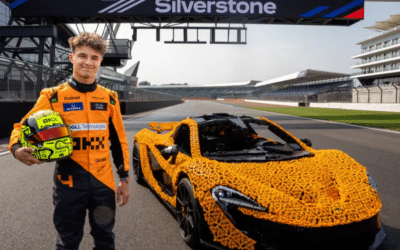 Lando Norris probó un McLaren hecho con piezas de Lego