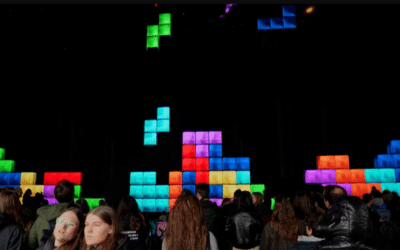 Con una partida gigante, se celebró el 40 aniversario del Tetris