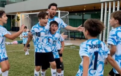 Messi organizó un campeonato en el patio de su casa