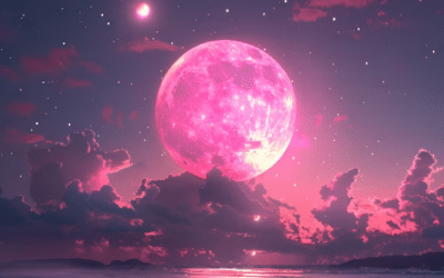 La luna, de color de fresa