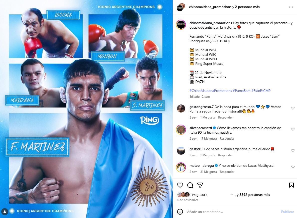 Fernando 'Puma' Martínez y su remera homenaje