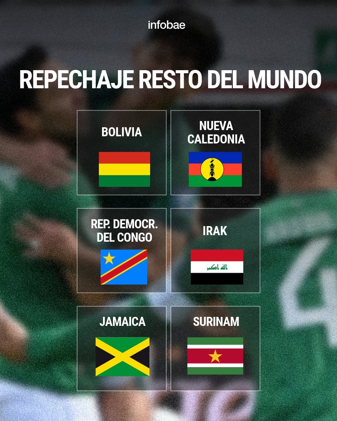 Las seis selecciones que jugarán el Repechaje por el resto del mundo